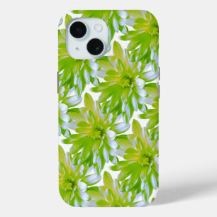Coque Pour iPhone 15 Fleur vert vert vert vert pâle marguerite