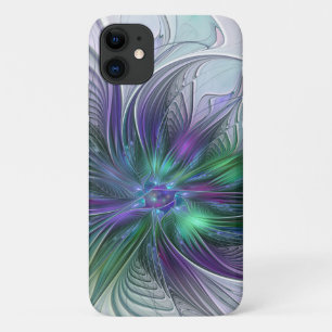 Case-Mate iPhone Case Fleur vert violet Art Abstrait moderne Fractal