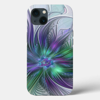 Case-Mate iPhone Case Fleur vert violet Art Abstrait moderne Fractal
