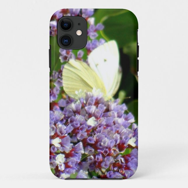 Coques Case-Mate iPhone Fleur violette et papillon (Dos)