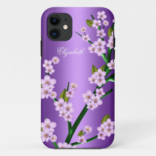 Coque iPhone 11 Fleur violette rose iPhone 5 Élégant Classique
