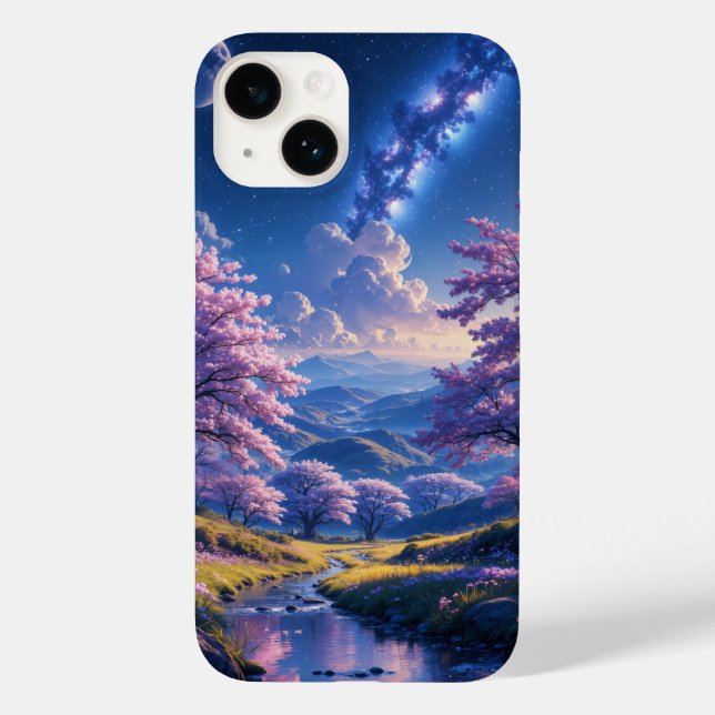 Coques Case-Mate iPhone Fleurit sous un ciel étoilé (Verso)