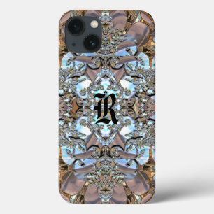 iPhone 13 Coque Fleurkin Romance Jolie Monogramme