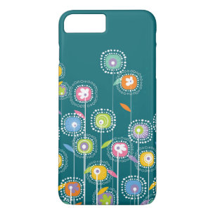 Case-Mate iPhone Case Fleurs Abstraites colorées Arrière - plan bleu-ver