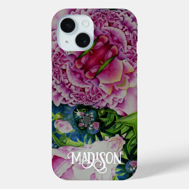 Coques Case-Mate iPhone fleurs Abstraites psychédéliques roses (Verso)