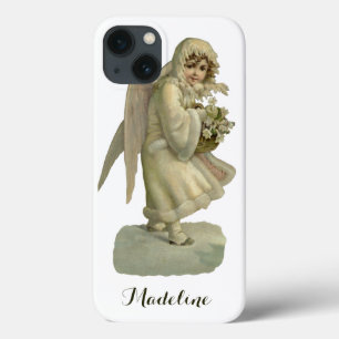 Case-Mate iPhone Case Fleurs Anges de Noël Vintage, Découpe Victorienne