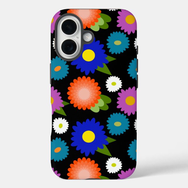 Coques Case-Mate iPhone Fleurs Arrière - plans noires Floral Cute Feminine (Verso)