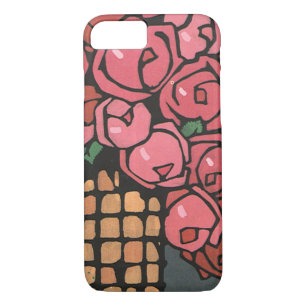 Coque Case-Mate Pour iPhone Fleurs Art Déco vintages, Roses de jardin rose