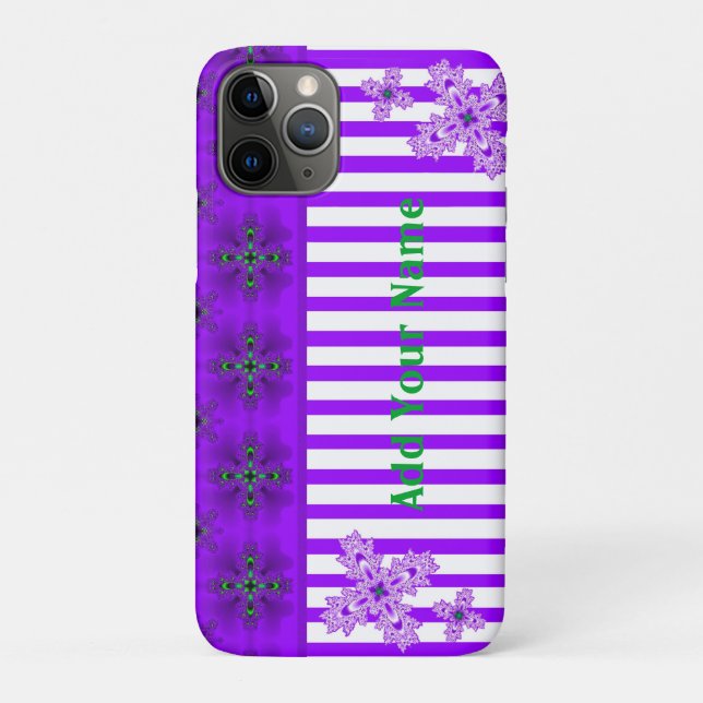 Coques Case-Mate iPhone Fleurs Artdeco en style Rétro, Ajouter votre nom (Dos)