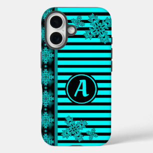 Coque Pour iPhone 16 Fleurs Artdeco en style rétro avec monogramme