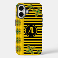 Fleurs Artdeco en style rétro avec monogramme