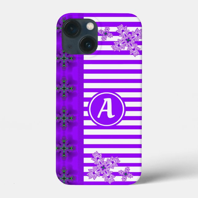 Coques Case-Mate iPhone Fleurs Artdeco en style rétro avec monogramme (Verso)