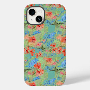 Coque Pour iPhone 14 Fleurs Balsam et Lobelia