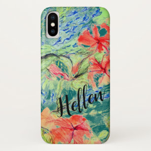 Case-Mate iPhone Case Fleurs Balsam et Lobelia et votre nom