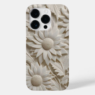 Coque Pour iPhone 14 Pro Fleurs blanches 3D