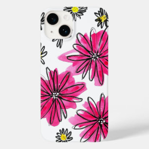 Coque Pour iPhone 14 Fleurs blanches et roses