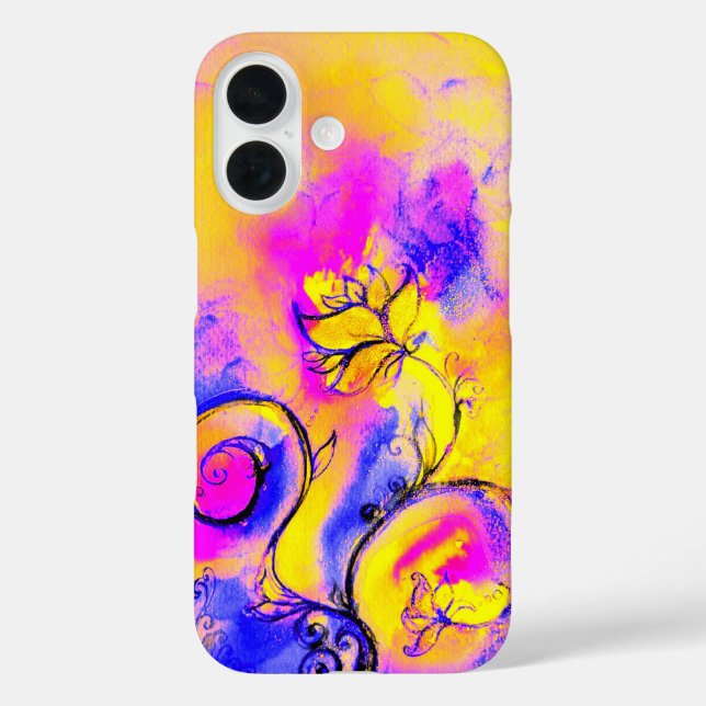 Coques Case-Mate iPhone FLEURS BLANCHES rose jaune violet (Verso)