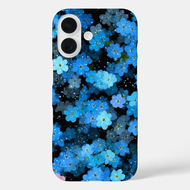 Coques Case-Mate iPhone Fleurs bleues abstraites (Verso)