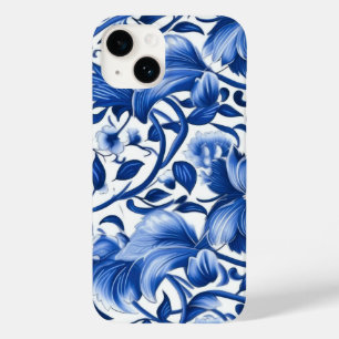 Coque Pour iPhone 14 Fleurs bleues Indigo