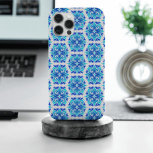 Coque iPhone 15 Pro Max Fleurs bleues, motif de fleurs, motif floral