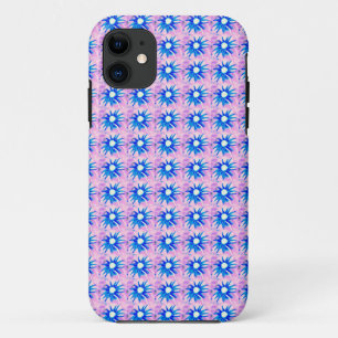Etui iPhone Case-Mate fleurs bleues sur le cas rose