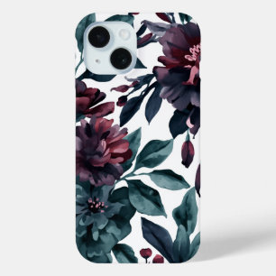 Coque Pour iPhone 15 Fleurs botaniques aquarelles lunaires florales
