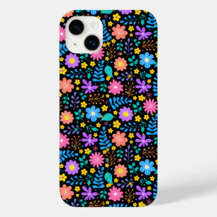 Coque Pour iPhone 14 Plus Fleurs colorées dans les étoiles scintillantes mot