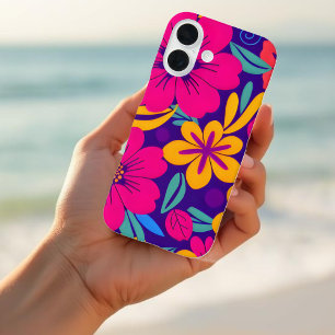 Coque Pour iPhone 16 Fleurs colorées-Dopamine Style-Fleurs rétro