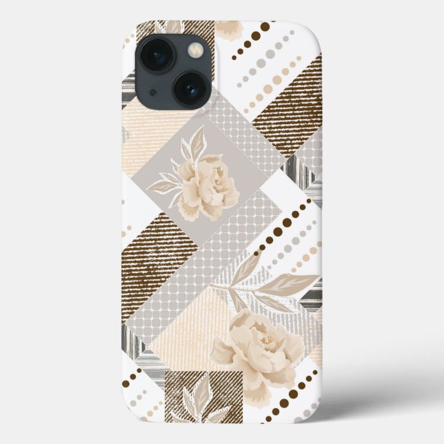 Coques Case-Mate iPhone Fleurs crème sur fond blanc (Verso)