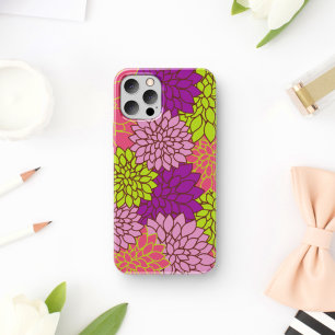 Coques Pour iPhone Fleurs Dahlia, Fleurs Colorées, Motif Floral
