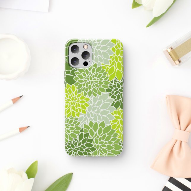 Coques Case-Mate iPhone Fleurs Dahlia, Motif De Fleurs, Dahlia Verte (Créateur téléchargé)