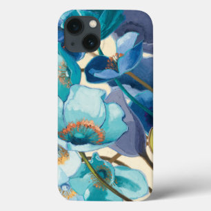 Etui iPhone 13 Fleurs dans différentes nuances de pourpre et de