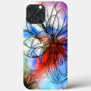 Case-Mate iPhone Case Fleurs d'aquarelle colorées Signature Abstraite