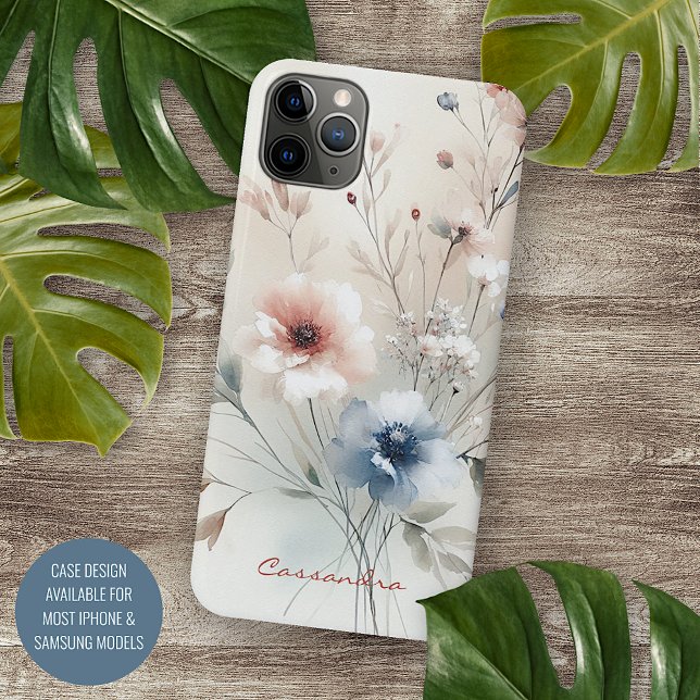 Coques Case-Mate iPhone Fleurs d'aquarelle élégantes et délicates (Créateur téléchargé)