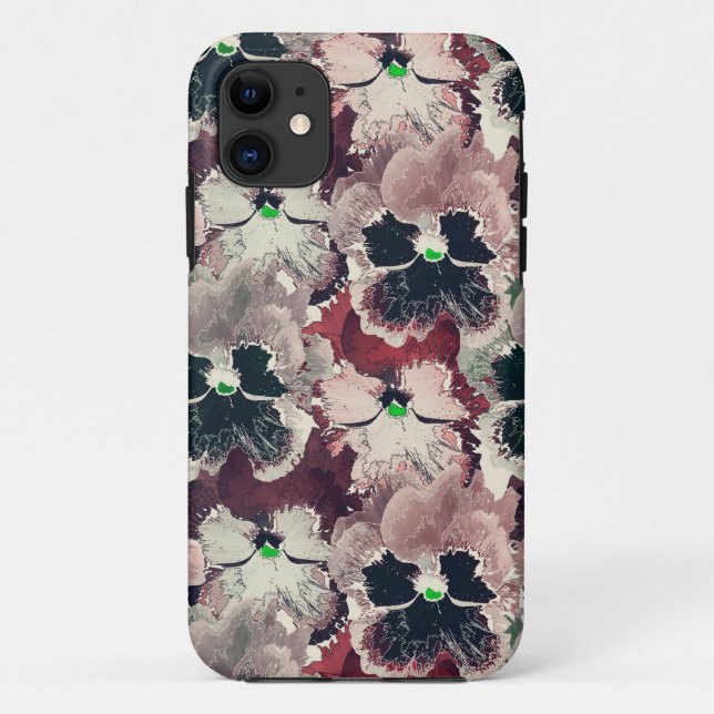 Coques Case-Mate iPhone Fleurs d'aquarelle rose, bordeaux (Dos)