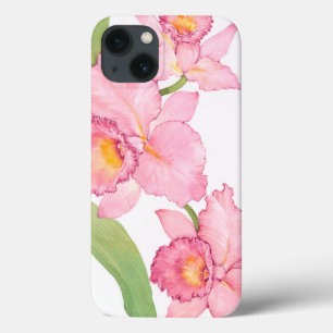 Etui iPhone 13 Fleurs d'aquarelle rose exotique