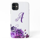 Fleurs d'aquarelle violet. monogramme floral Lilac