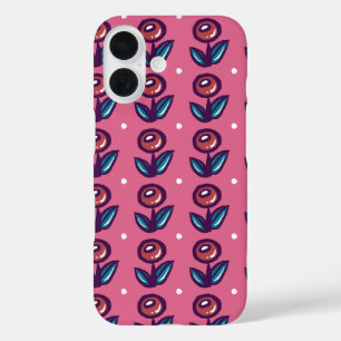 Coque Pour iPhone 16 Fleurs de bulles en rose - jolie nature florale