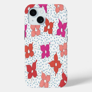 Coque Pour iPhone 15 Fleurs de célébration et pois