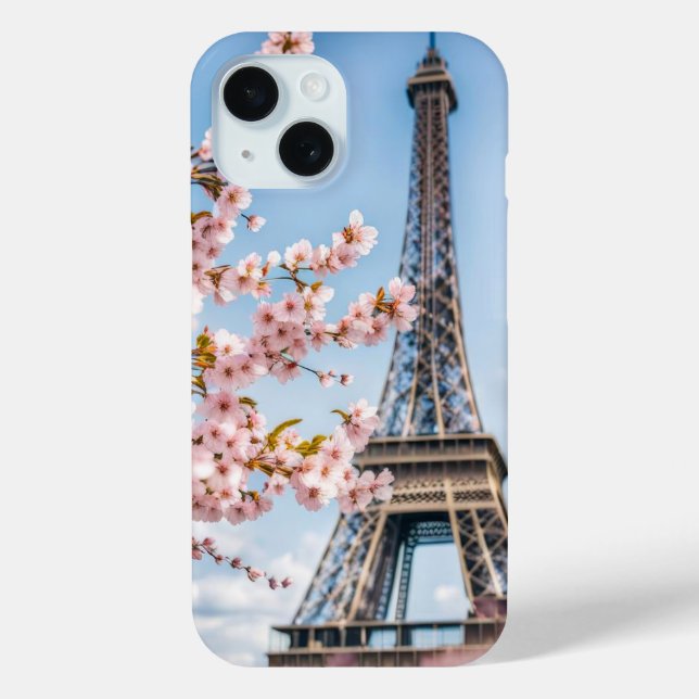 Coques Case-Mate iPhone Fleurs de cerisier et serviette Eiffel (Verso)