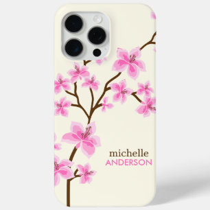 Coque iPhone 15 Pro Max Fleurs de cerisiers roses