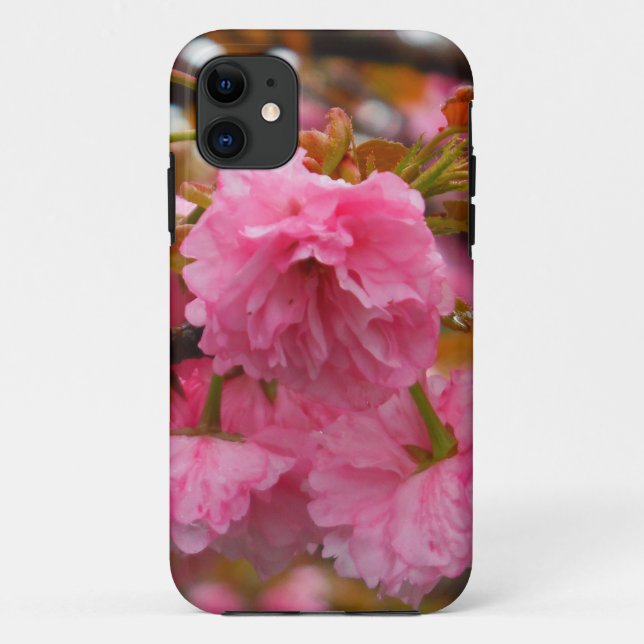 Coques Case-Mate iPhone Fleurs de fleurs de cerisier rose chaud (Dos)