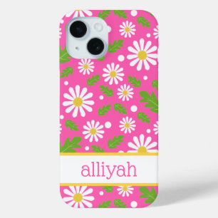 Coque Pour iPhone 15 Fleurs de Hippie Rétro Motif Daisy