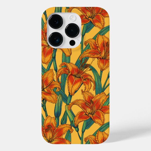 Coques Case-Mate iPhone Fleurs de jour tawny, bleu et jaune (Verso)