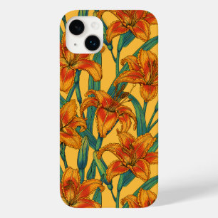 Coque Pour iPhone 14 Plus Fleurs de jour tawny, bleu et jaune
