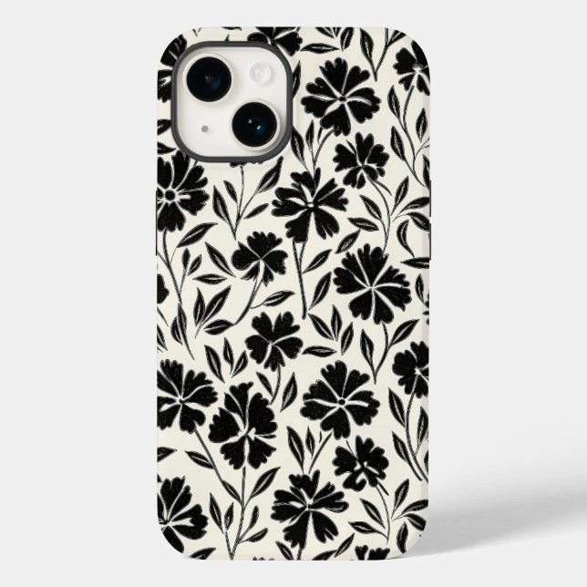 Coques Case-Mate iPhone Fleurs de la main noire et blanche (Verso)