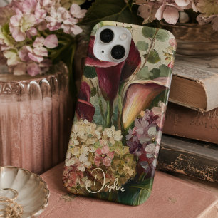 Coque Pour iPhone 15 Fleurs de Lys Callas Personnalisées Vintage