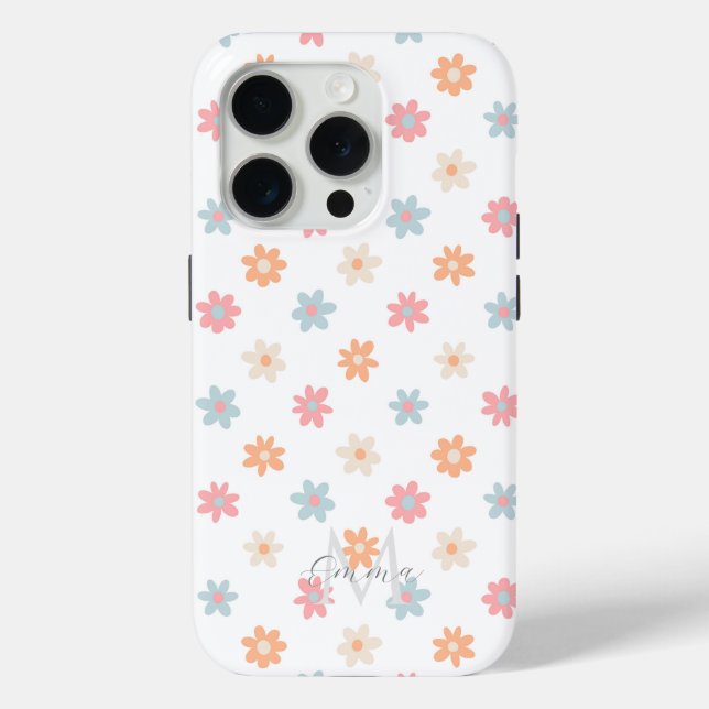 Coques Case-Mate iPhone Fleurs de marguerite super Retro Boho Floral (Verso)