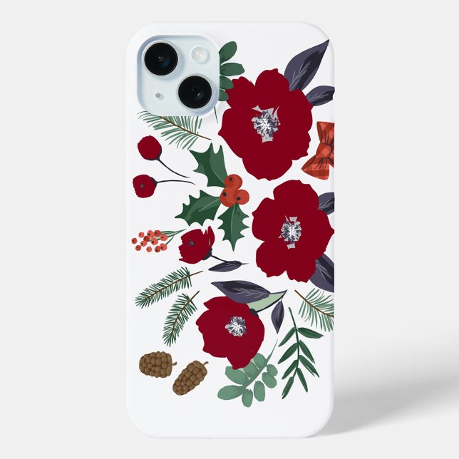 Coques Case-Mate iPhone Fleurs de Noël (Pretty Red Holiday Flowers iPhone Case!)