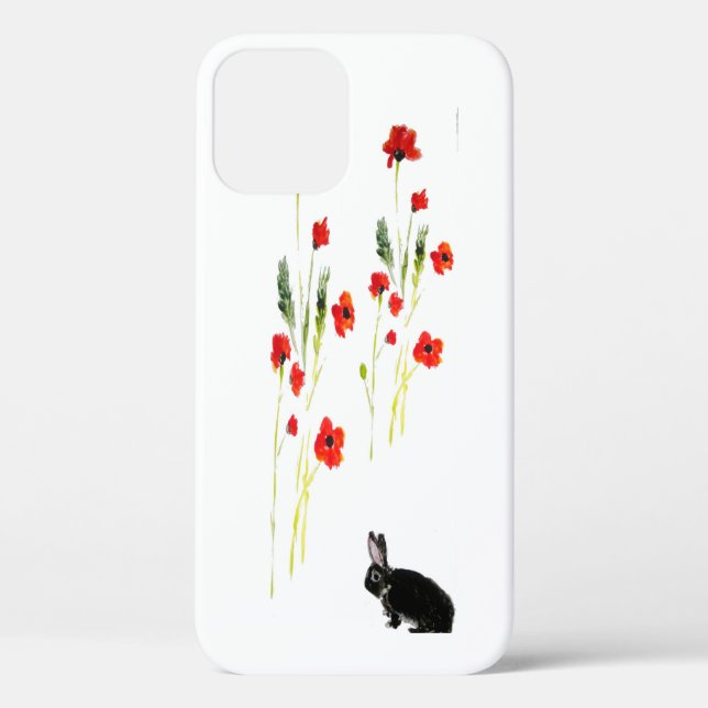 Coques Case-Mate iPhone Fleurs de pavot lapin Art lapin (Verso)